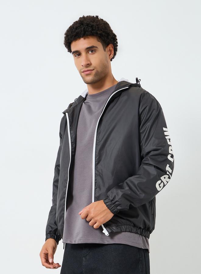 Styli Men Oversized Fit Printed Windcheater Jacket - Image 1
